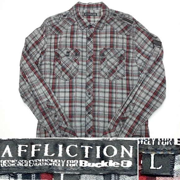 Affliction Other - Affliction for Buckle Plaid Button Front Shirt